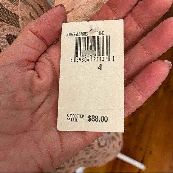 Rabbit Rabbit Rabbit Design Lace Overlay Dress Size 4 Romantic Blush Pink Church - Picture 5 of 9